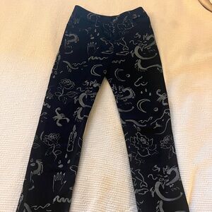 Paloma Wool Black Trousers with Grey Designs